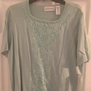 ALFRED DUNNER AQUA TOP SIZE L